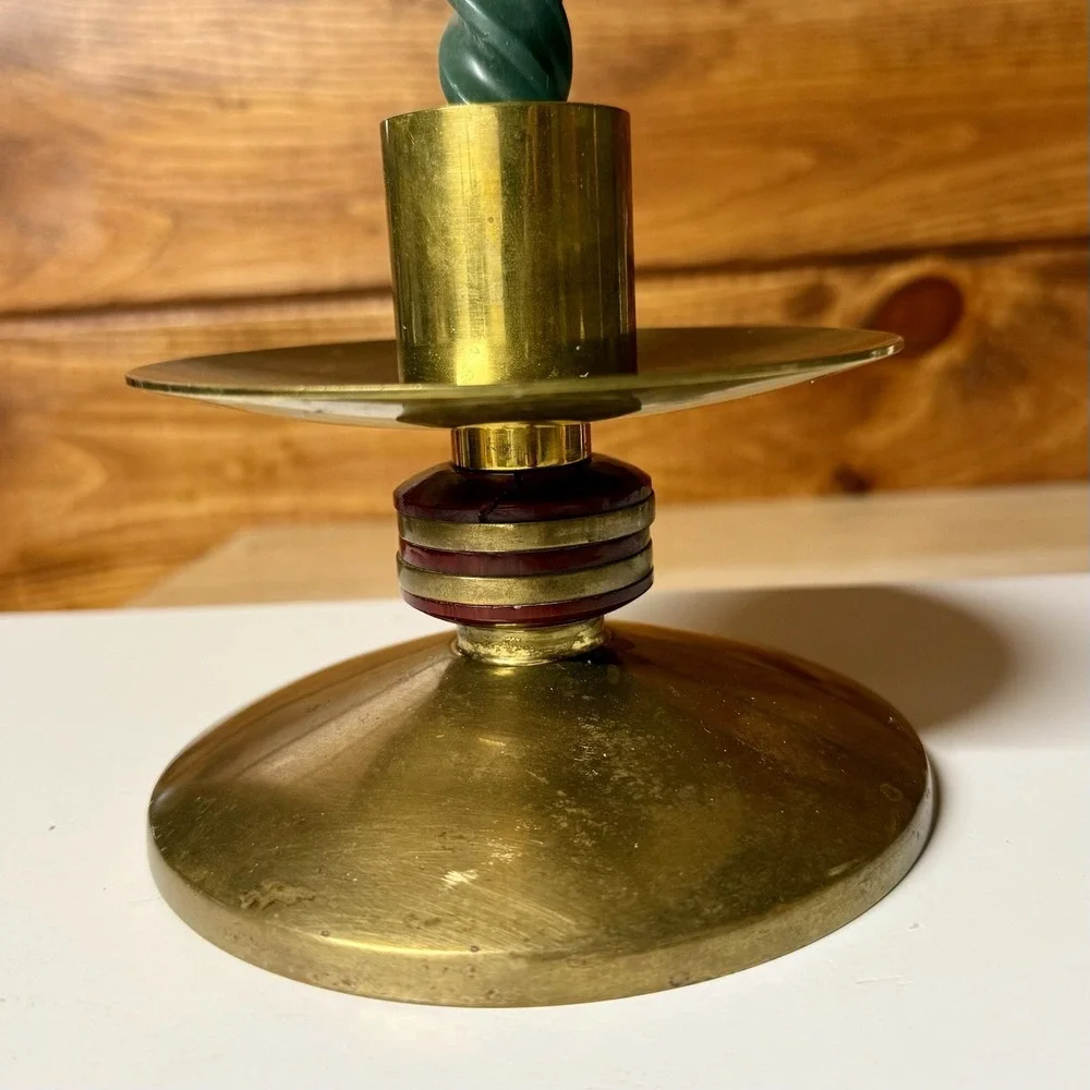 Vintage Brass & Bakelite Alter Candlestick